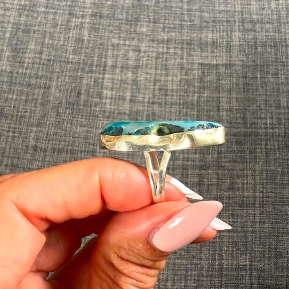 Sterling silver agate ring-size 8 - Picture 4 of 5